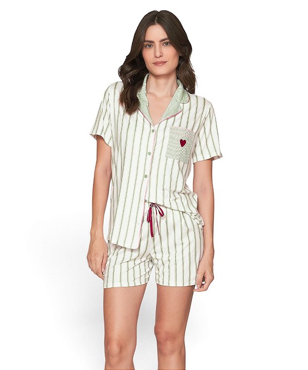 Pijama Feminino Curto com Abertura Lua Lua 019.1118.86