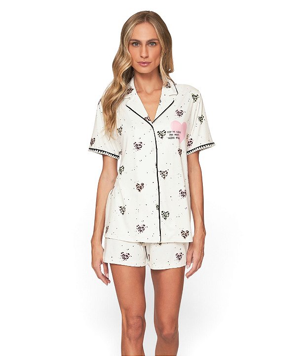 Pijama Feminino Curto com Abertura Lua Lua 109.1118.86