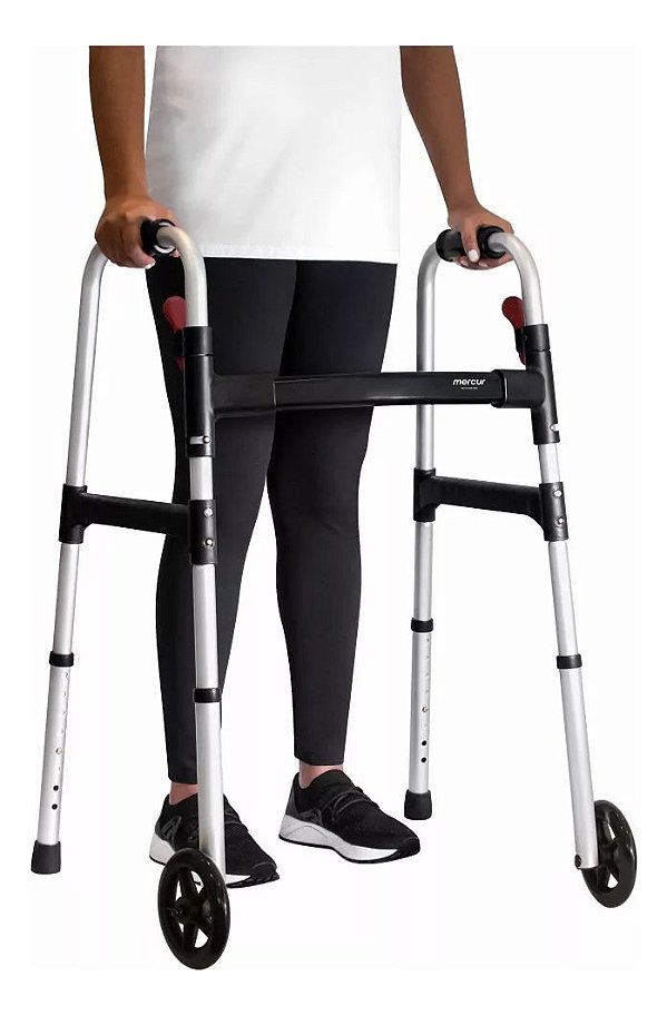 ANDADOR ALUMÍNIO COM 2 RODAS DESMONTAVEL MERCUR