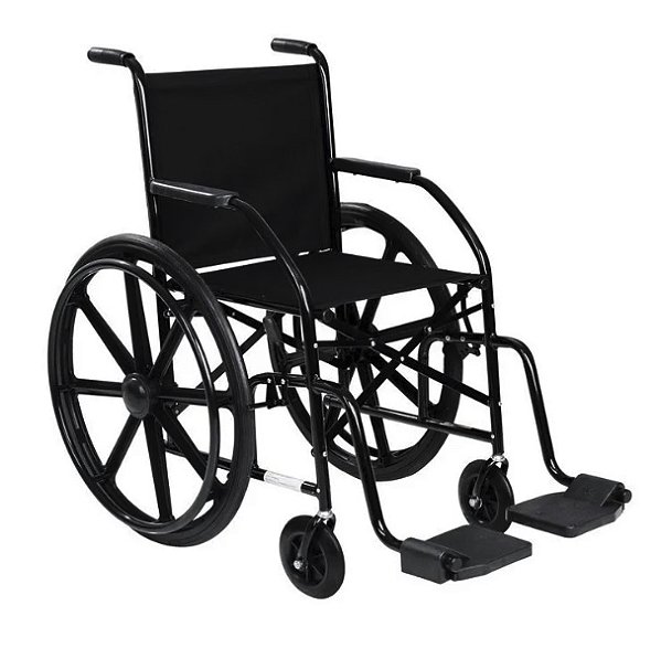 CADEIRA DE RODAS AÇO 101 NYLON PRETA  85 KG CDS