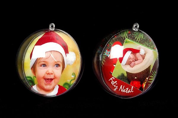 Bola de Natal em Acrílico Personalizada COM FOTO!