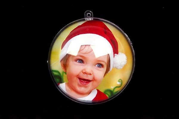 Bola de Natal em Acrílico Personalizada COM FOTO!