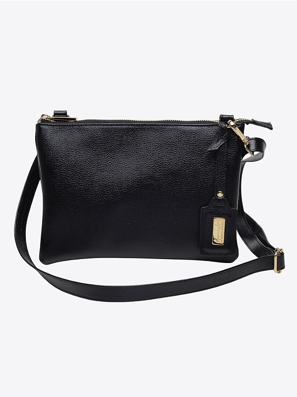 Bolsa Ava M em couro preta