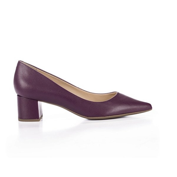 Scarpin roxo salto bloco