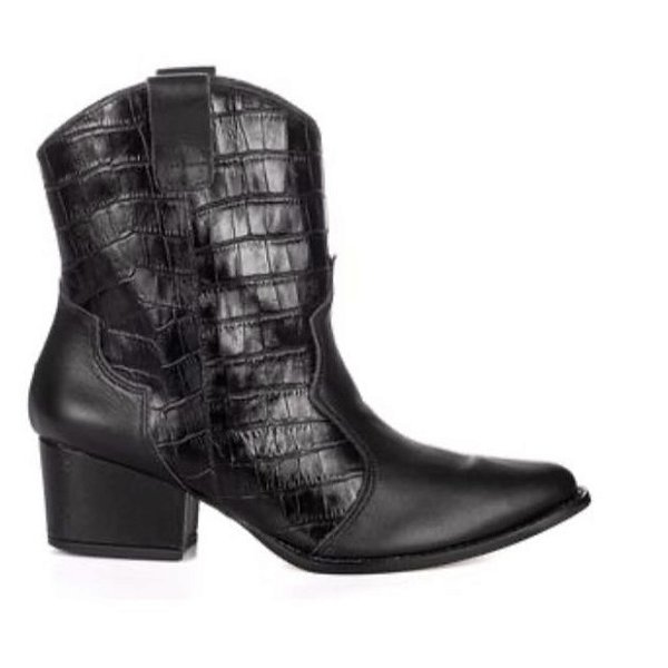 Bota texana couro preta
