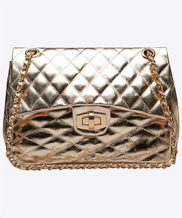 Bolsa chanel M ouro light