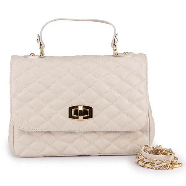 Bolsa Chanel alça mão off white