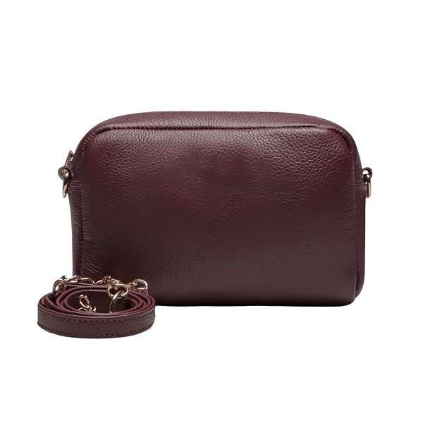 Bolsa mini giro bordô metais ouro