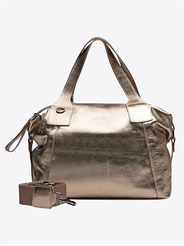 Bolsa Jade couro ouro