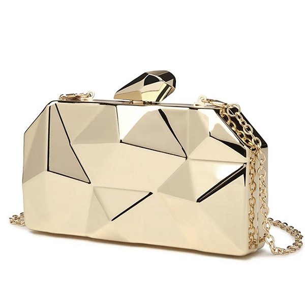 Bolsa de mão assimétrica ouro