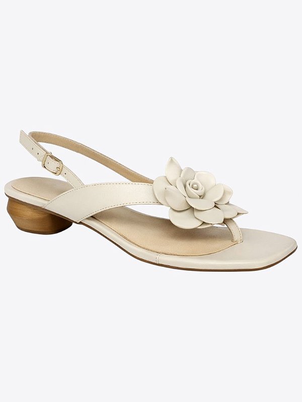 Sandália dedo flor off white