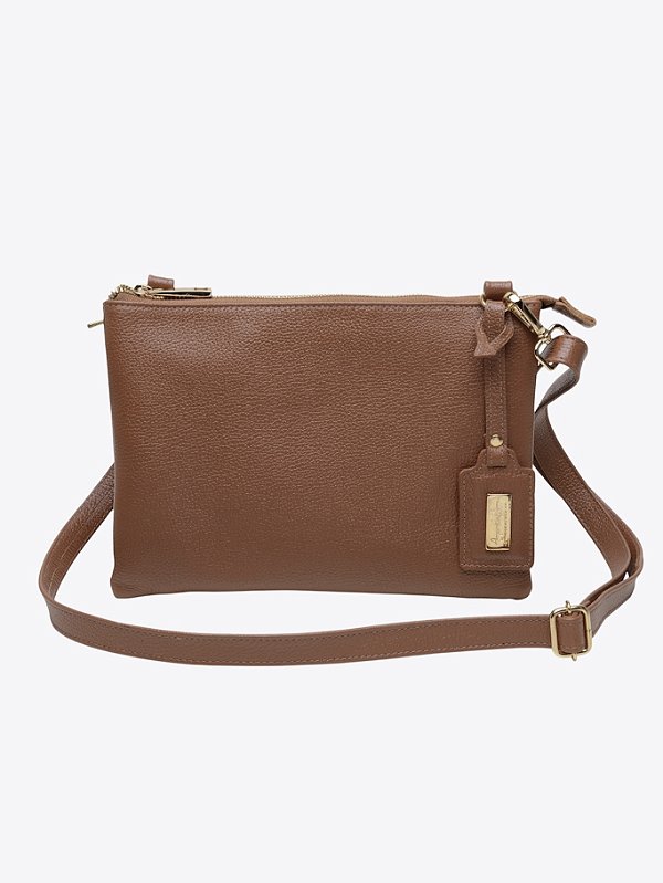 Bolsa Ava M em couro caramelo
