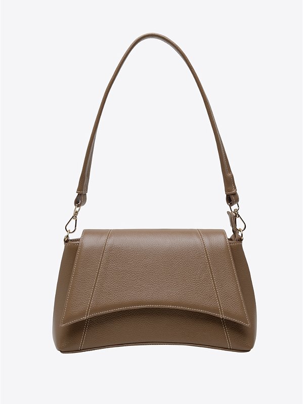 Bolsa estruturada curva caramelo