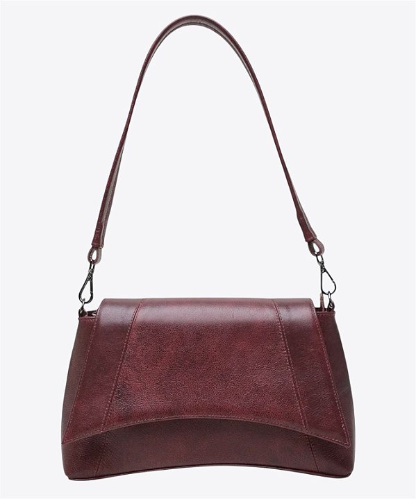 Bolsa estruturada curva bordô