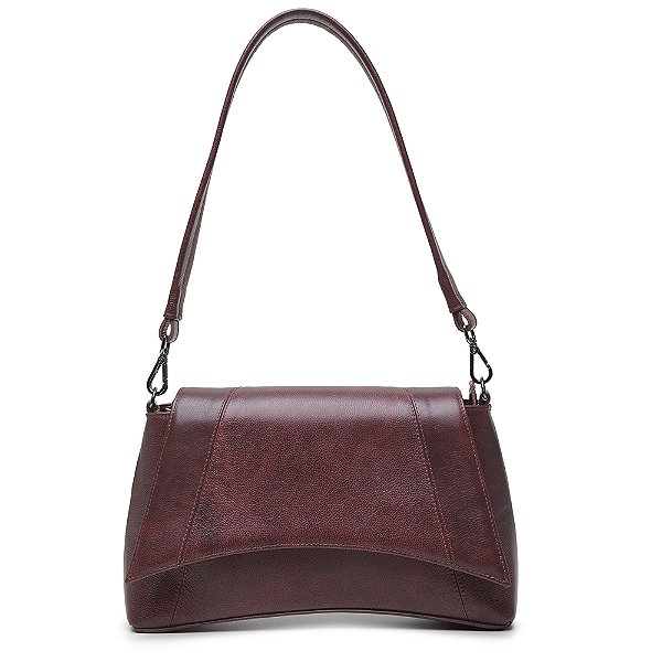 Bolsa estruturada curva bordô