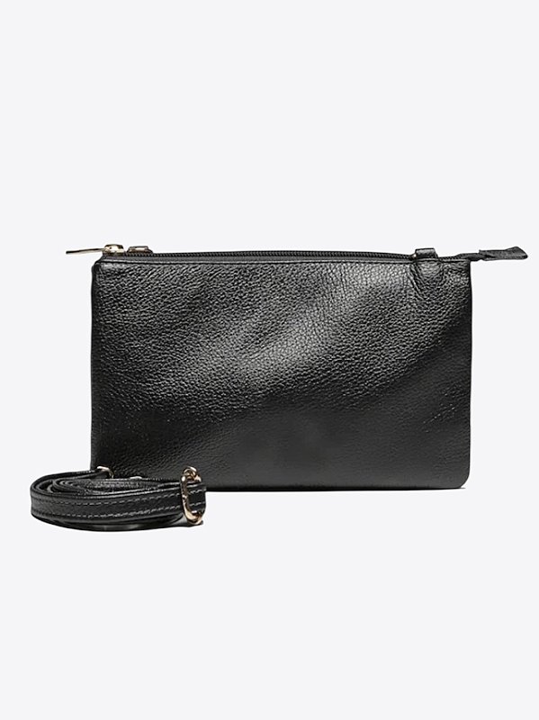 Bolsa Ava P couro preto