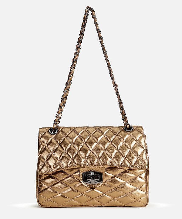 Bolsa chanel M couro cobre