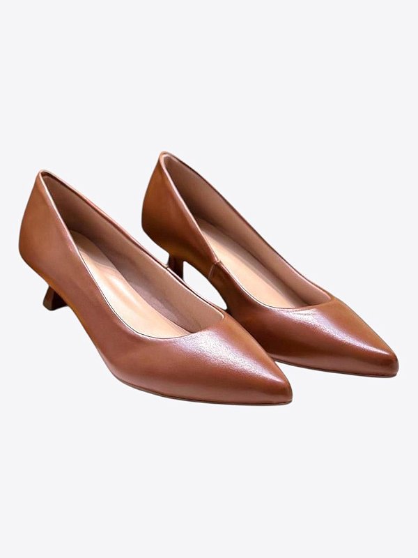 SCARPIN SALTO BAIXO CARAMELO