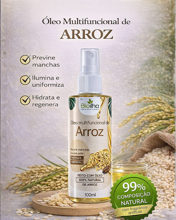 Óleo Multifuncional de Arroz 100ml (Rice Multifunctional Oil 100ml)
