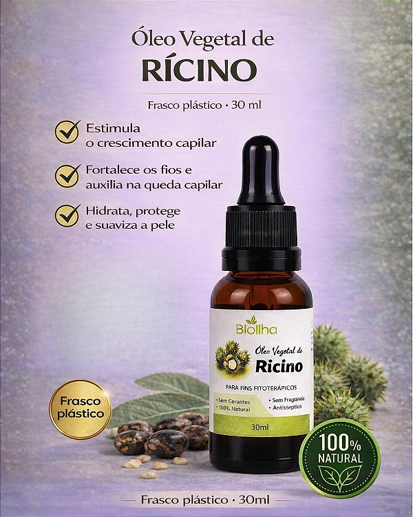 Óleo Vegetal de Rícino 30 ml (Castor Vegetable Oil 30ml)