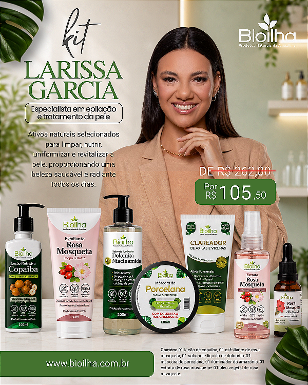 Kit Larissa Garcia Bioilha – Cuidados Completos para uma Pele Uniforme, Hidratada e Radiante