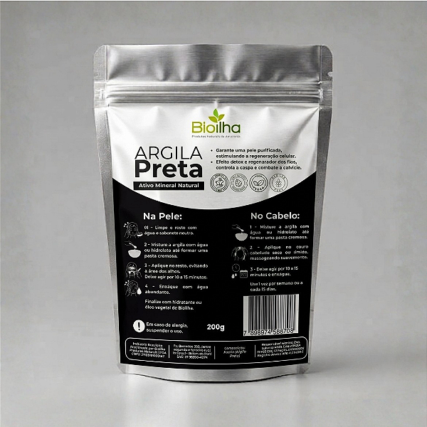 Argila preta em pó 200 g (Black Clay Powder 200g)