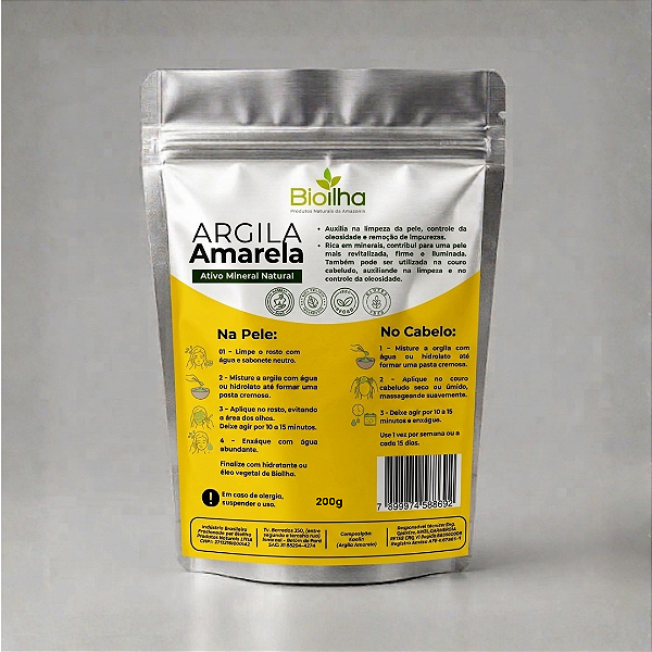 Argila amarela em pó 200g (Yellow Clay Powder 200g)