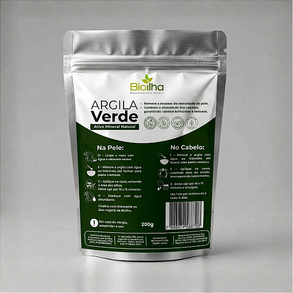 Argila verde em pó 200 g (Green Clay Powder 200g)
