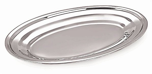 Travessa Aço Inox - Rasa - Oval - GP Inox