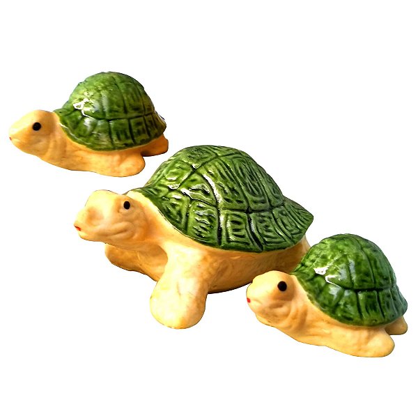 Estátuas Decoração Família Tartaruga Resina