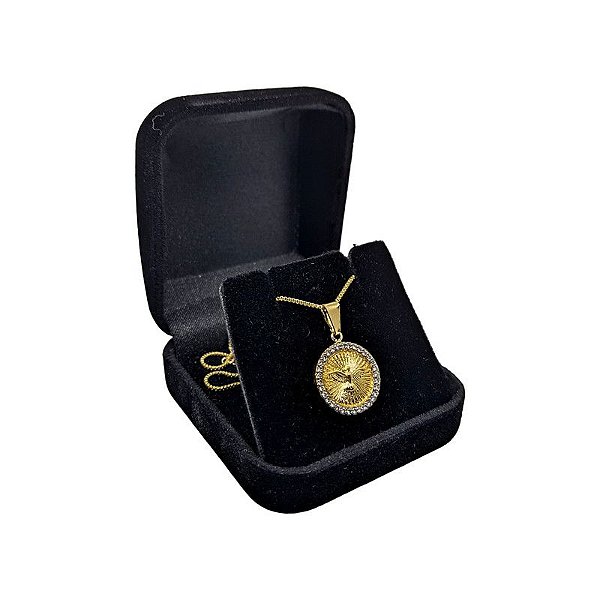 Colar Divino Espirito Santo Banhada a Ouro