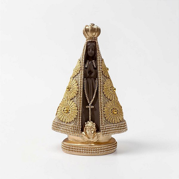 Nossa Senhora Aparecida 25cm Manto de Juta