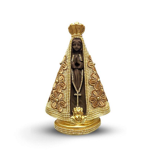 Nossa Senhora Aparecida 25cm Manto de Juta