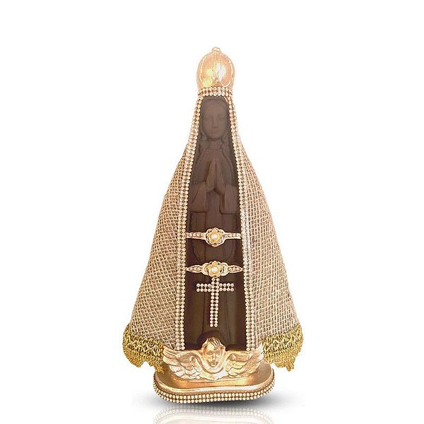 Nossa Senhora Aparecida 30cm Manto de Juta
