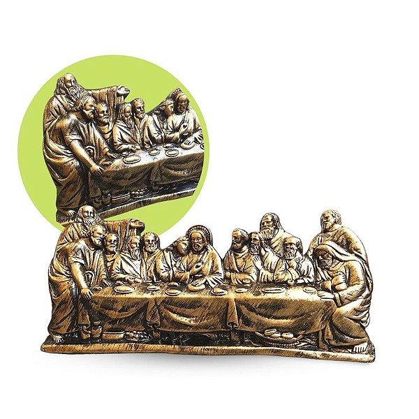 Santa Ceia de Mesa e Parede Dourada 54cm