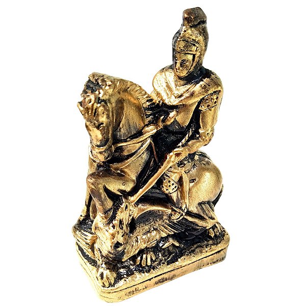 São Jorge Gesso 17cm Dourado
