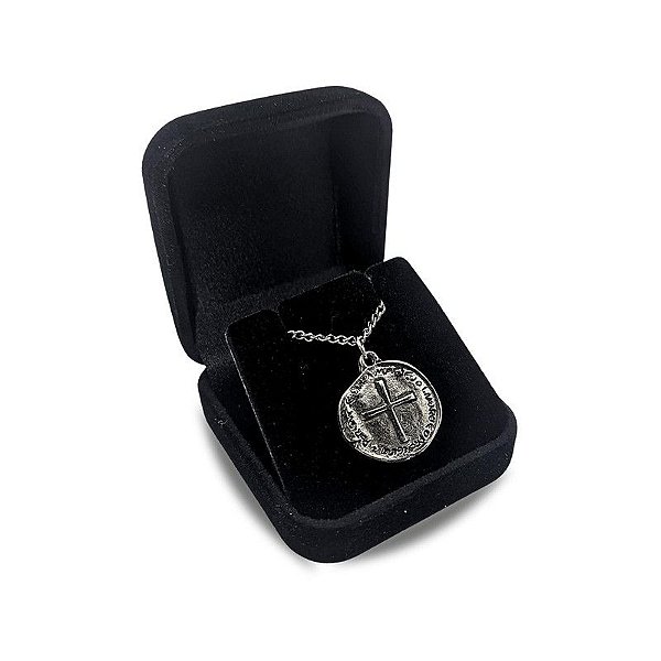 Medalha Duas Cruzes São Bento Aço Inox