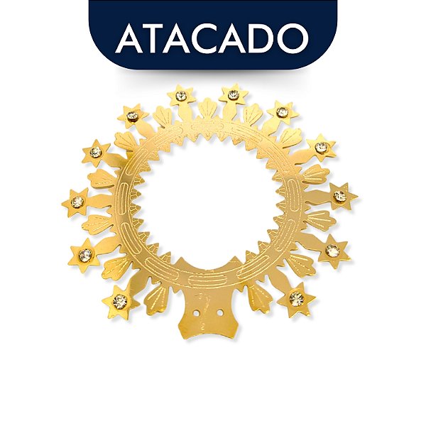 Resplendor 6,5cm P/ Imagens De 15cm à 25cm Pedra Branca Atacado