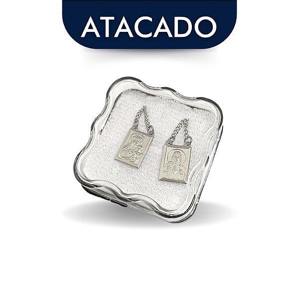Escapulário Nossa Senhora do Carmo Prata Atacado