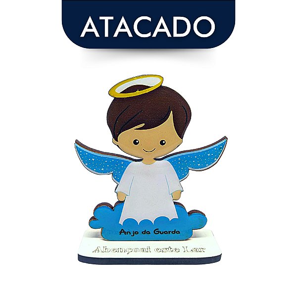 Anjo da Guarda Bebê Azul 13cm Atacado