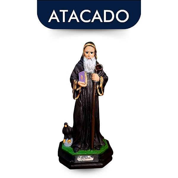 Imagem São Bento Em Resina 15cm Atacado