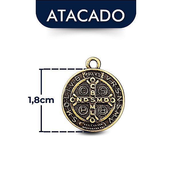 Medalha São Bento Ouro Velho 1,8cm Atacado