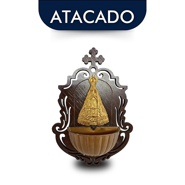 Porta Água Benta Nossa Senhora Aparecida 15cm Atacado