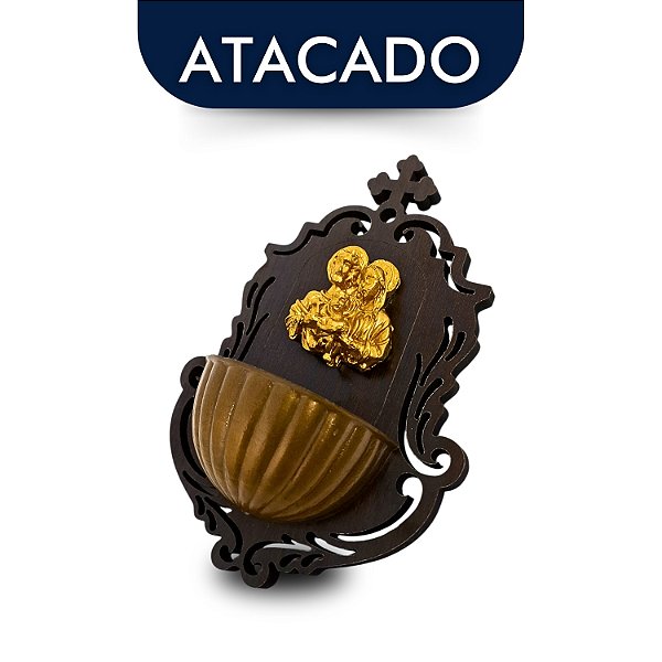 Porta Água Benta Sagrada Família 15cm Atacado