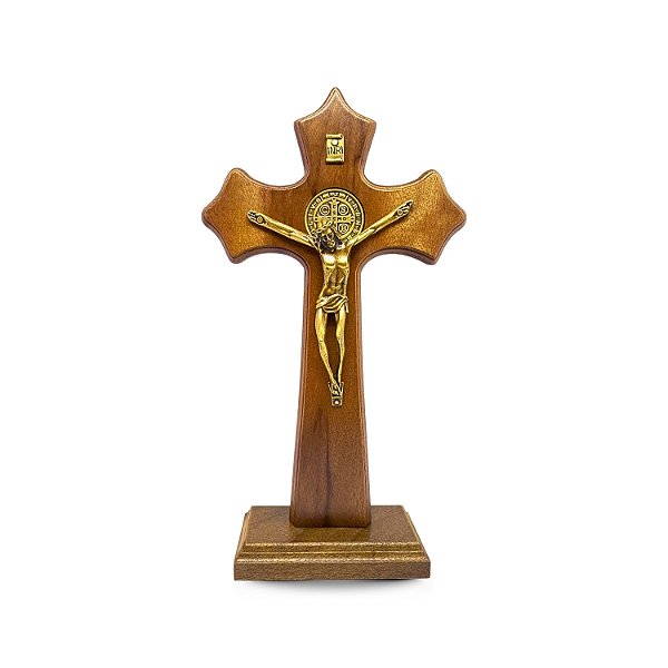 Cruz Crucifixo São Bento Mesa E Parede 26cm