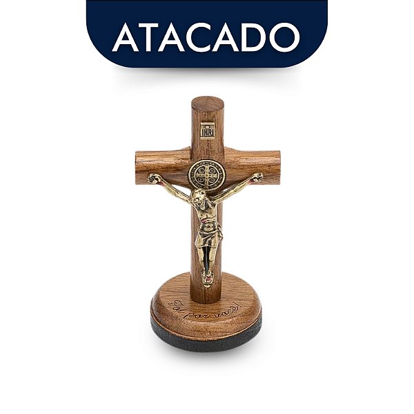 Crucifixo São Bento Cilíndrico 8cm Atacado