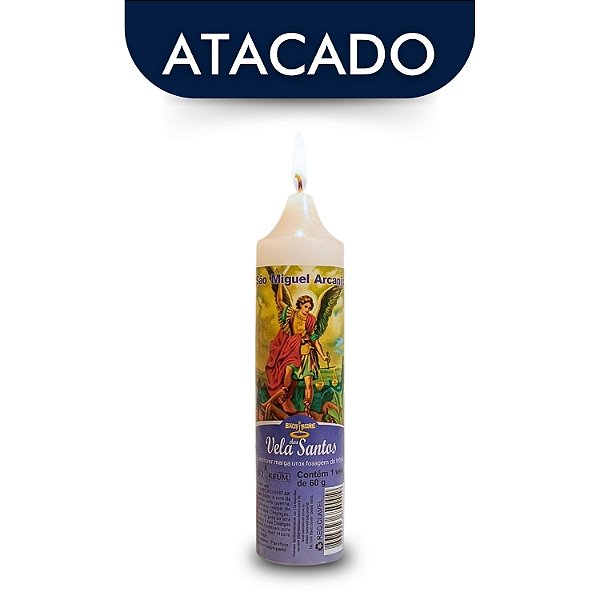 Vela De São Miguel Arcanjo Com Pingente 12cm Atacado