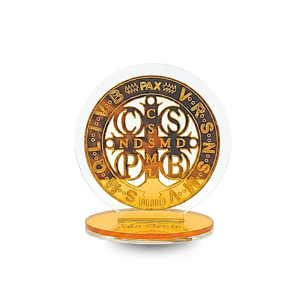 Medalha São Bento Com Base 6,5cm