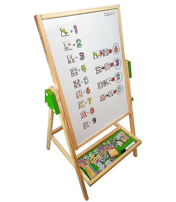 Lousa Infantil Magnética Imã Quadro Negro Educativo Madeira