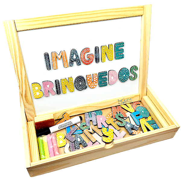 Lousa Magnética Infantil Letras Brinquedo Educativo Madeira